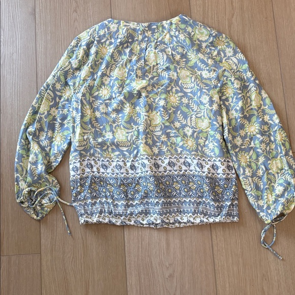 Lucky Brand Floral Boho Peasant Blouse Size Medium - Picture 5 of 6